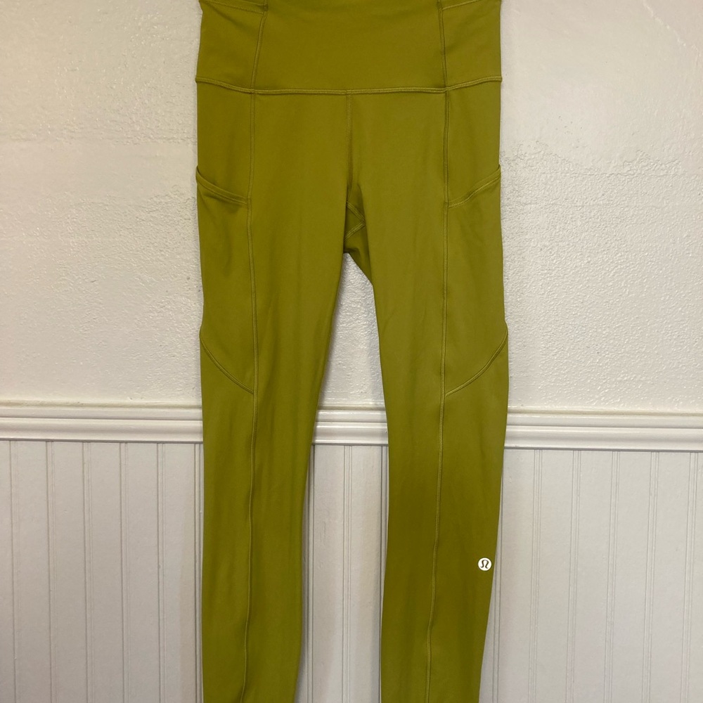 Lululemon Fast and Free Tight II 25” *Nulux - Golden Lime - Size 4